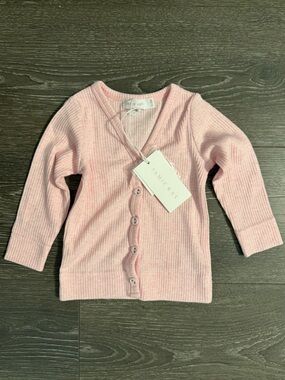 Jamie Kay Pale Pink Ribbed Baby Cardigan